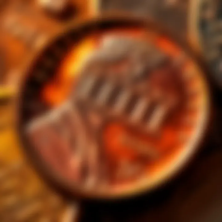 Close-up view of a 1955 Lincoln cent showing unusual 5s and key phrases for authenticity review