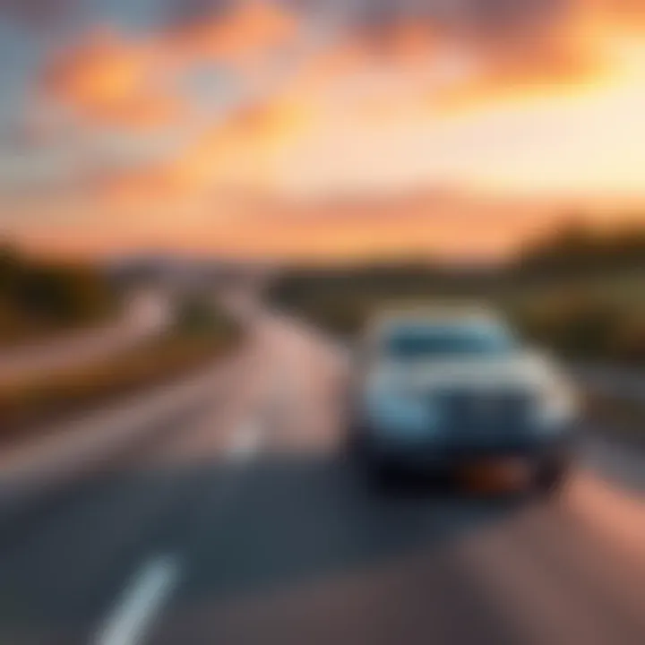 A 2026 CRV EXL driving on a highway, showcasing its fuel efficiency with a scenic background.