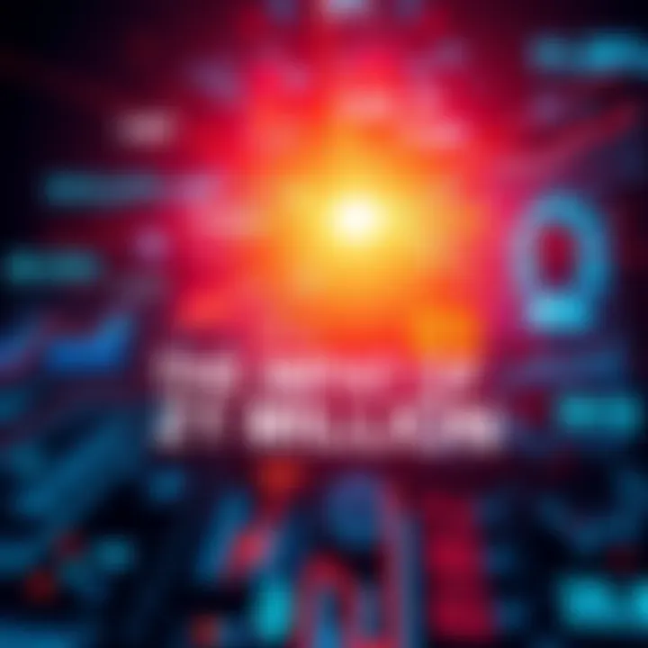 Visual representation of the idea of 21 million, featuring graphs and numbers symbolizing its impact on people today.