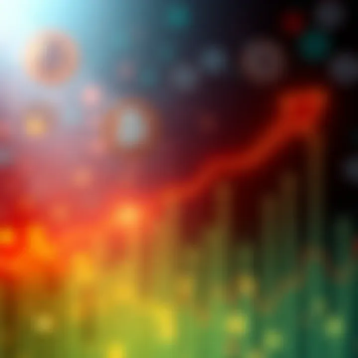 Graph showing projected 1500% increase in XRP price, with a background of digital currency symbols and upward arrows.