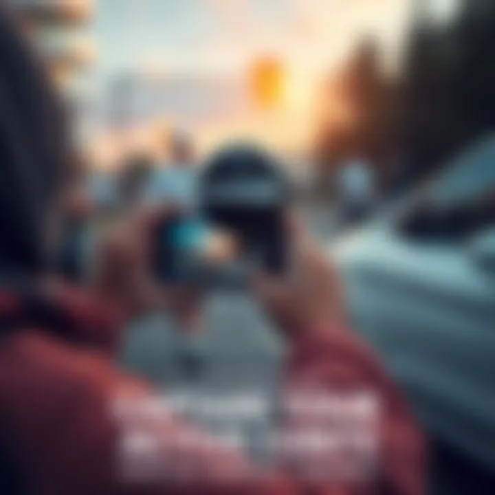 Person capturing active moments in sports or outdoor activities for a contest
