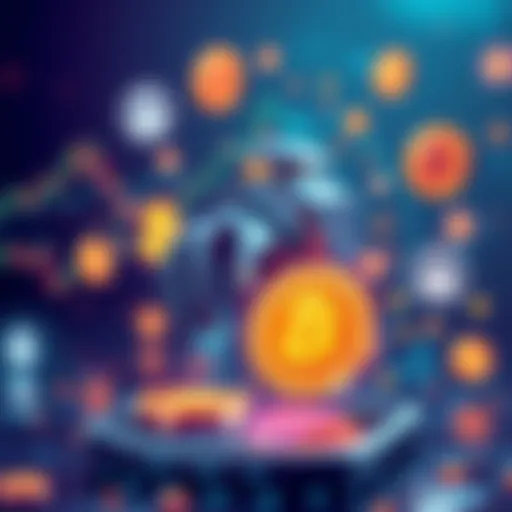 An illustration showing Agentic AI interacting with cryptocurrency symbols and digital privacy icons, symbolizing autonomous trading and data protection.
