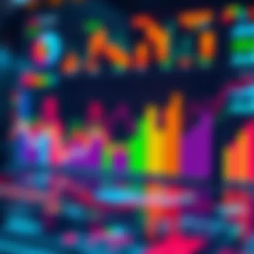 A colorful chart displaying data generated by AI, illustrating trends and insights.