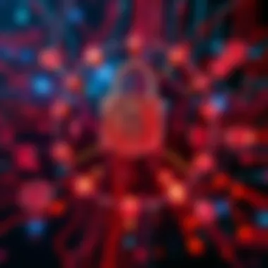 AI and Quantum Computing Challenge Bitcoin Security A visual representation of AI and quantum computing symbols surrounding a locked Bitcoin symbol, highlighting security challenges.