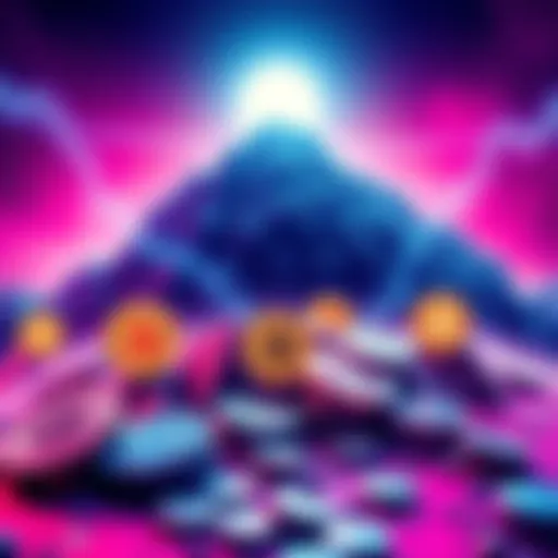 A visual representation of various altcoins approaching support levels, indicating potential market movement.