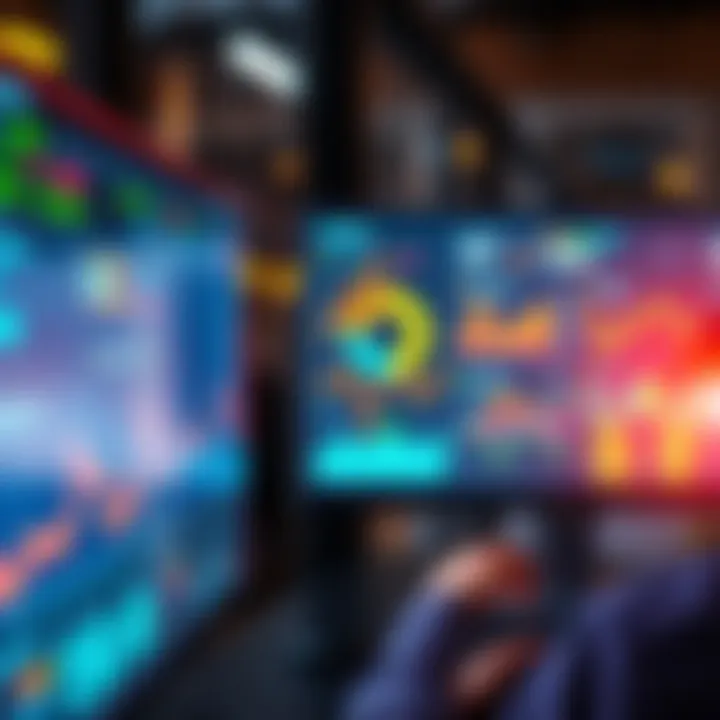 A person using a computer to analyze Solana tokens with a focus on charts and data tools.