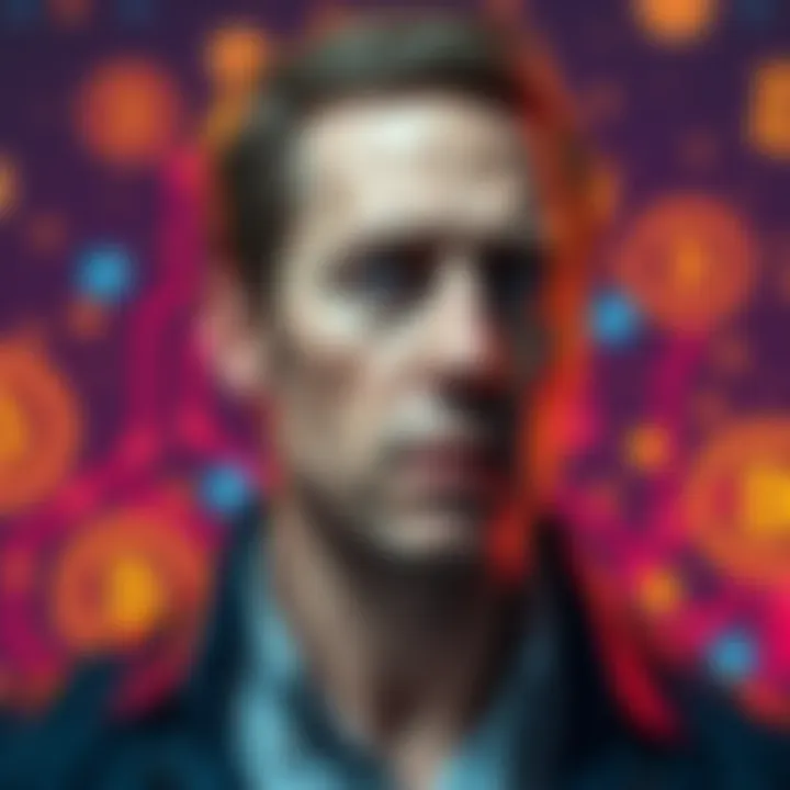 Andrew Tate looking concerned with crypto symbols in the background