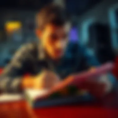 A person frustrated while writing a list of daily annoyances on a notepad
