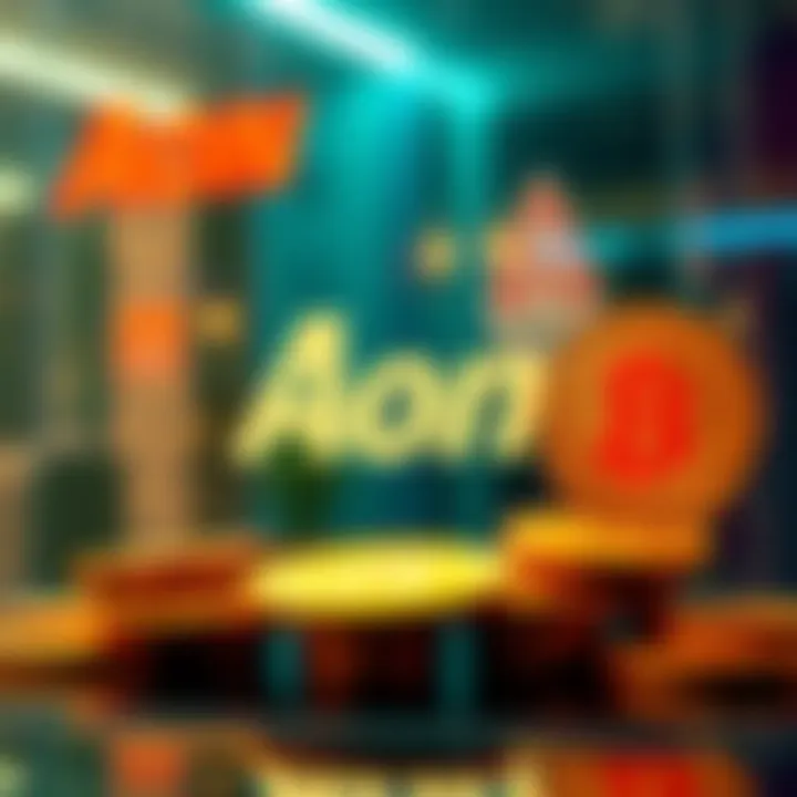 Graphic showing Aon logo and stablecoins with a payment process illustration