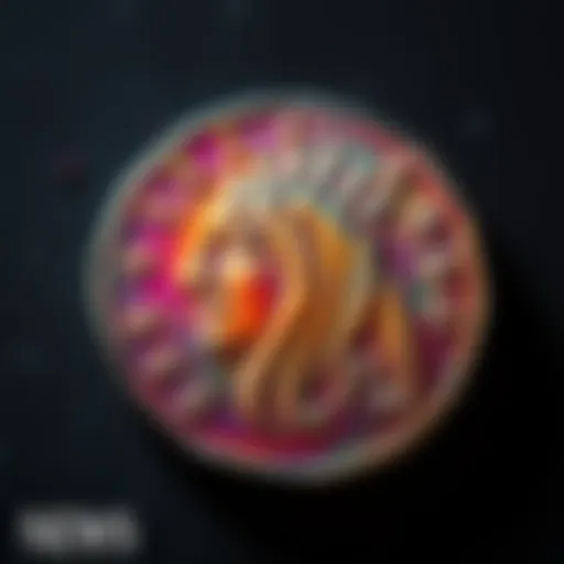 A close-up of a 157-156 BC AR Denarius coin displaying vibrant rainbow hues under bright light.