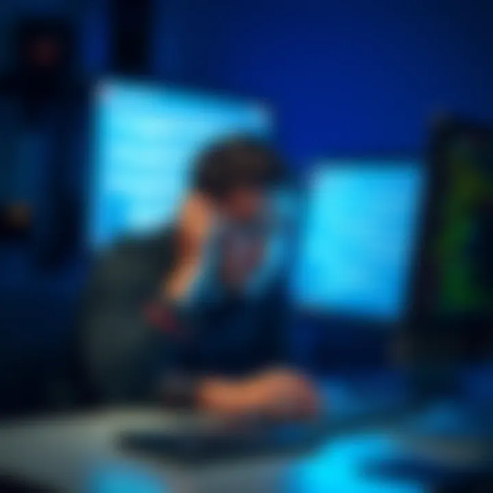 Atlas Arcade Access Issues A person frustrated while trying to access the Atlas Arcade platform on a computer, with error messages on the screen.