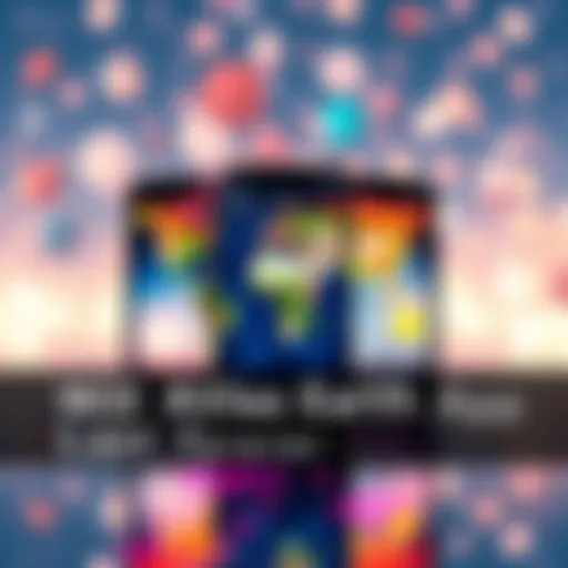 A screenshot of the Atlas Earth app showing a vibrant virtual map with interactive elements and user engagement features.