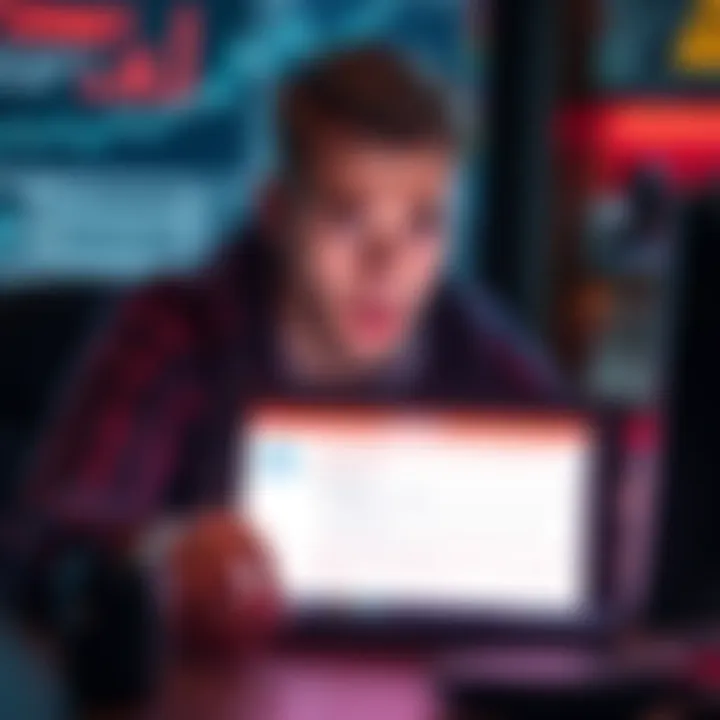 A person worried about funds with a computer showing a warning message related to Atomic Wallet hack