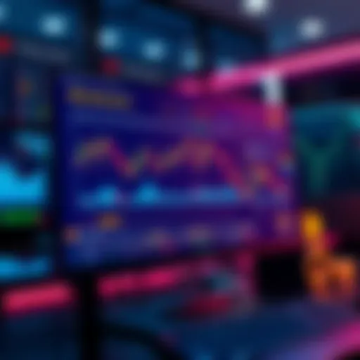 A computer screen displaying trading charts and statistics related to Binance API with automated trading graphics.