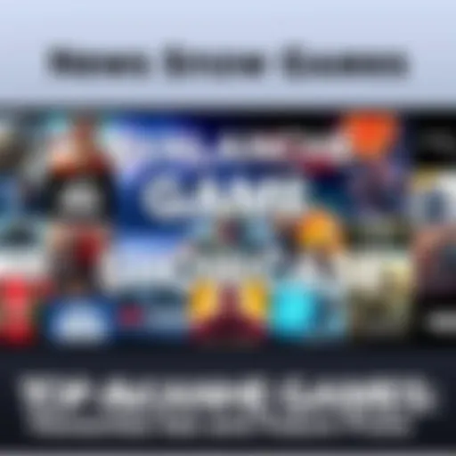 A collage of popular Avalanche games including OFF THE GRID and Spellborne with a background of game themes