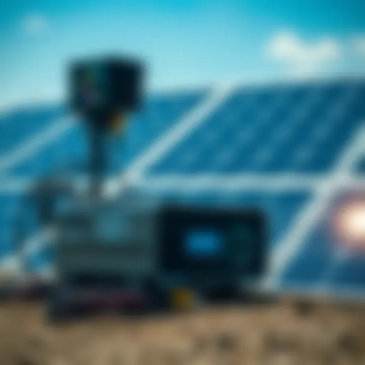 Avalon Mini 3 miner connected to a solar power system with sunlight shining on solar panels