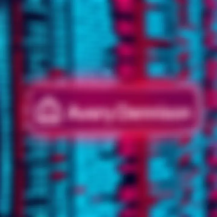 A graphic showing the removal of the Avery Dennison node from a list, with a background of a digital user board.