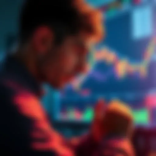 A person looking at stock market charts showing declining trends, pondering the future of the market.