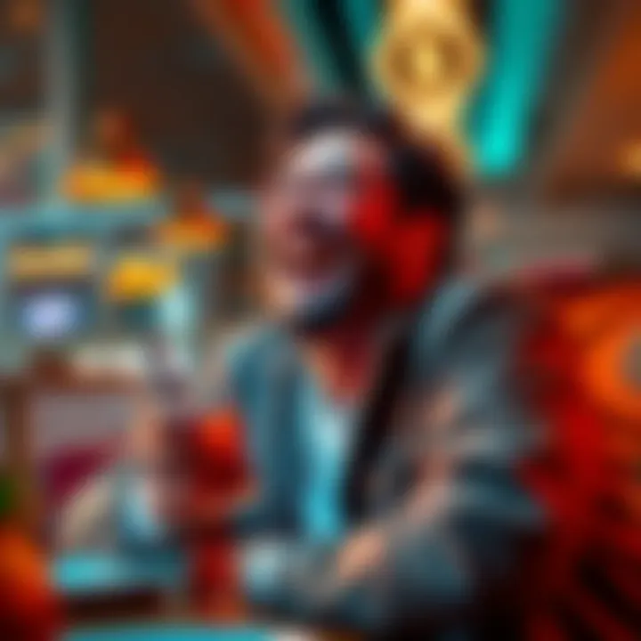 A big spender laughing while receiving a humorous order at a restaurant, showing their fun attitude towards finances.