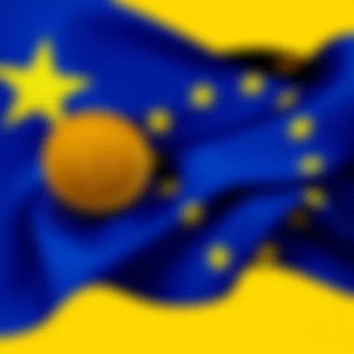 Binance logo next to the European Union flag, symbolizing their efforts to regain presence in the EU market.