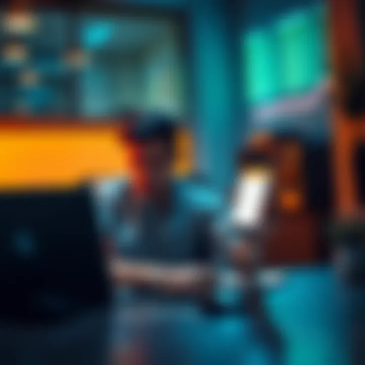 A person sitting at a desk looking frustrated while checking their Binance account on a laptop, with a smartphone displaying bank transaction details.