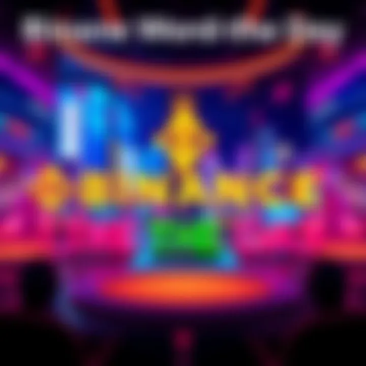 Binance Word of the Day Game A graphic showing the Binance logo with colorful word blocks representing cryptocurrency terms, inviting people to join the game.