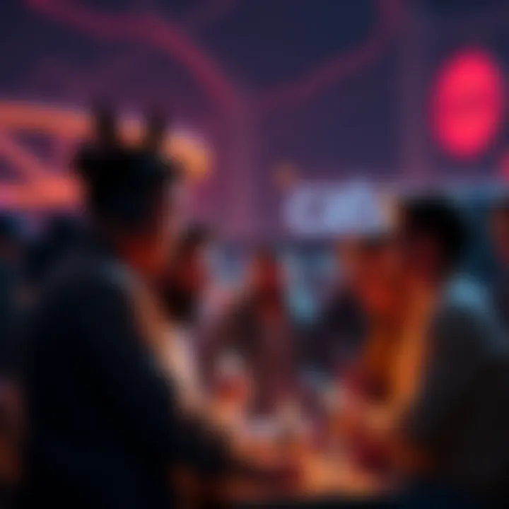 A group of bitcoin enthusiasts discussing their thoughts on recent market events and the future of cryptocurrency.