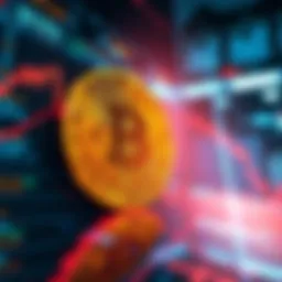 A graph showing Bitcoin's decline compared to a rise in tech stocks, indicating market trends.