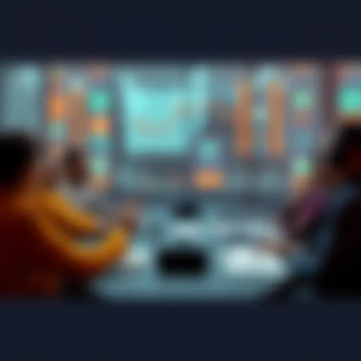 A group of people engaged in a lively discussion about Bitcoin, with laptops and notes on the table.