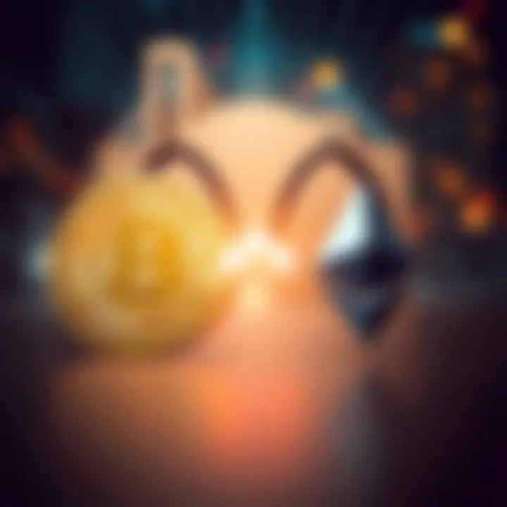 A graphic showing Bitcoin and Ethereum logos with arrows indicating a shift in popularity from Bitcoin to Ethereum