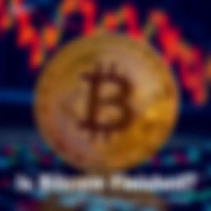 A close-up view of a Bitcoin coin with fluctuating graphs in the background, illustrating market analysis and opinions.
