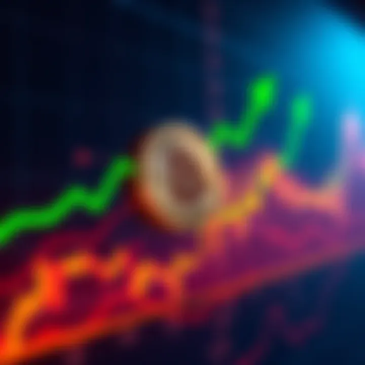 A chart showing Bitcoin's price rise amid market speculation, with green upward arrows indicating potential bull run
