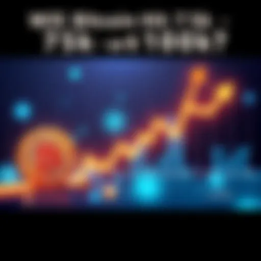 A line graph showing Bitcoin's price movement towards $75,000 and $105,000, with arrows indicating upward trends and market interest