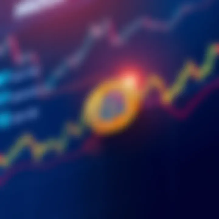 A fluctuating Bitcoin price chart showing rises and dips over time, symbolizing its volatility.