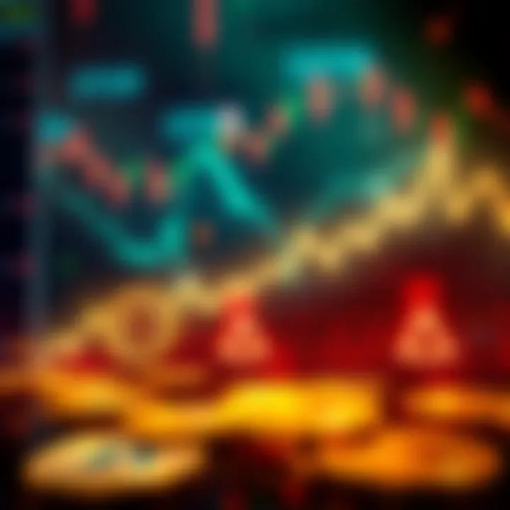 Chart showing a downward trend in Bitcoin prices with fluctuating values