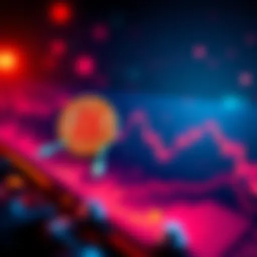 A chart showing Bitcoin's price dipping with arrows indicating recovery trends, emphasizing long-term investment strategy.