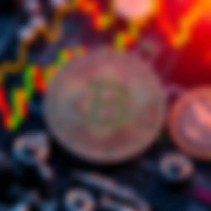 Bitcoin graphics showing a rise to $70K amid news of Trump's comments about Iran