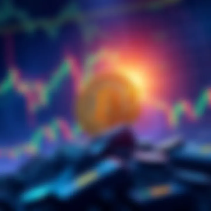A digital illustration showing Bitcoin symbol rising against a backdrop of financial charts, highlighting the recent surge in value after political news.