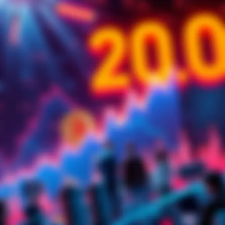 A visual representation of Bitcoin approaching $200,000, with a graph showing an upward trend and people discussing investment opportunities