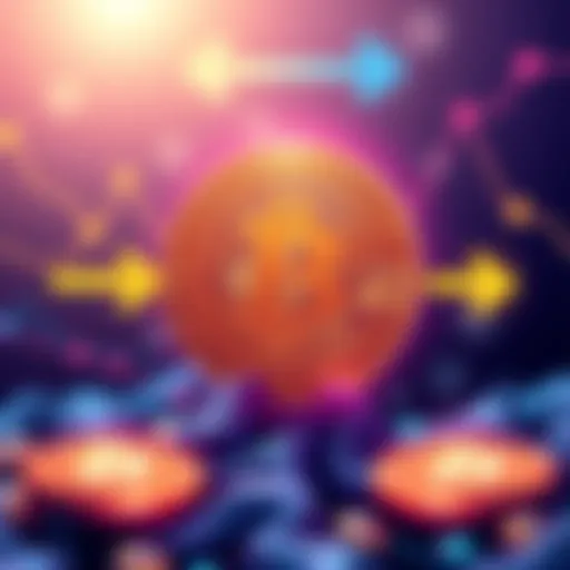 Illustration showing Bitcoin symbols with arrows indicating changes, representing a soft fork's impact on holders and transactions