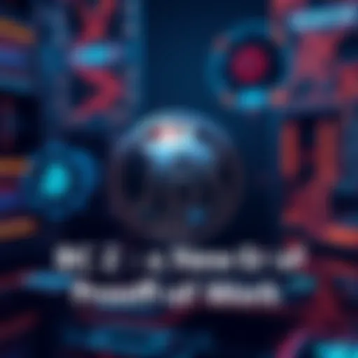 A visual representation of the BitcoinII logo alongside graphics of cryptocurrency mining equipment and blockchain imagery.