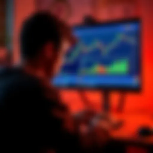 A person looking at a computer screen displaying Bitcoin charts and news articles from 2017, reflecting on their first investment in cryptocurrency.