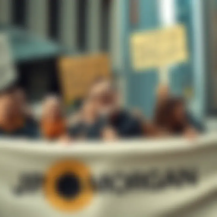 A group of Bitcoin advocates holding signs to boycott JP Morgan, with Max Keiser leading the charge, expressing their discontent over traditional banking practices