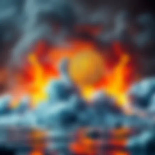 Bitcoin surge and AI collapse Graphic showing a Bitcoin symbol rising dramatically with an AI symbol crumbling in the background