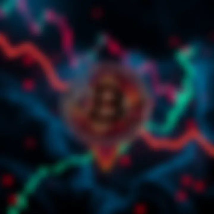 A graphic depicting Bitcoin with a downward arrow, symbolizing risk as long positions are threatened.