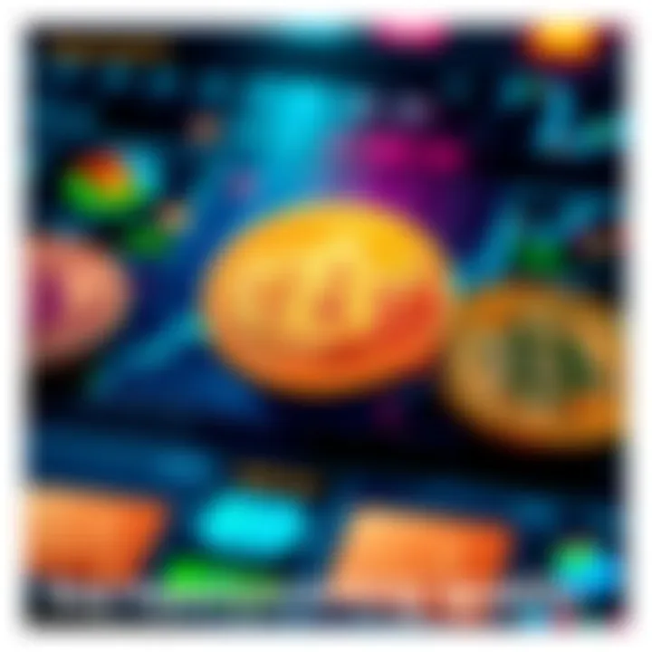 A graphic showing Bitcoin symbols with charts and broker logos, illustrating the process of buying cryptocurrency securely.