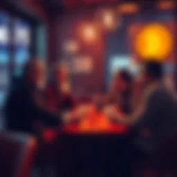 Bitcoin Bull Run Predictions A group of crypto enthusiasts discussing Bitcoin price predictions at a cafe