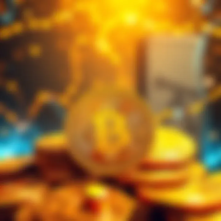 A digital representation of Bitcoin coins with the Cypherpunk's Manifesto in the background, symbolizing the mining of the 20 millionth Bitcoin.