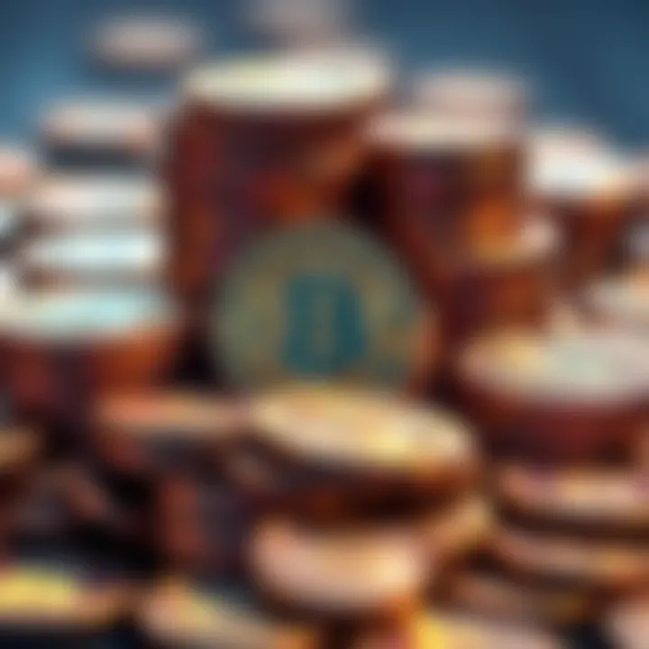 A pile of shiny Bitcoin coins symbolizing the accumulation of wealth and financial growth