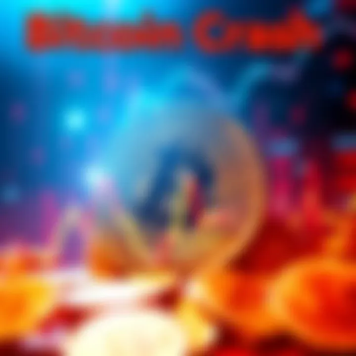 Depiction of Bitcoin's drop affecting Andrew Tate and other investors, with a graph showing a downward trend.